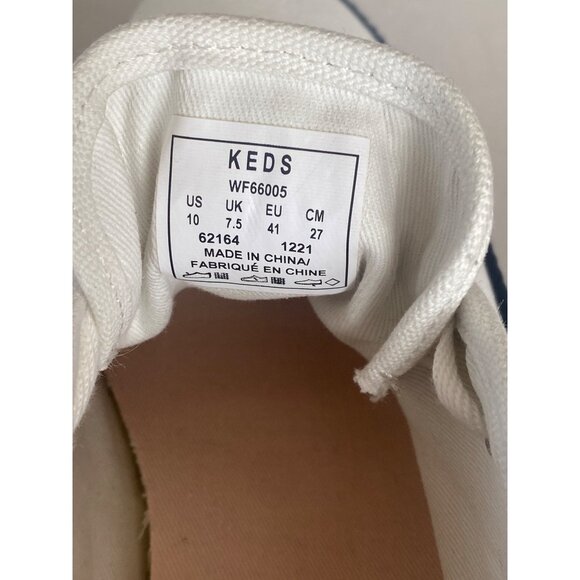 Keds Women's Triple Up Webbing Canvas Sneaker Women's 10 White Navy - Picture 7 of 14